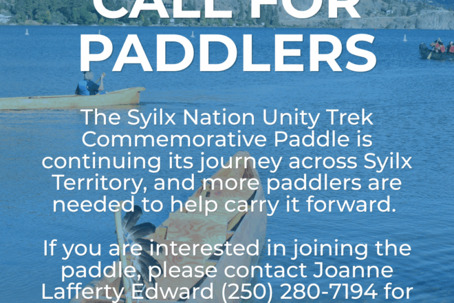 Call for Paddlers – Syilx Nation Unity Trek Commemorative Paddle