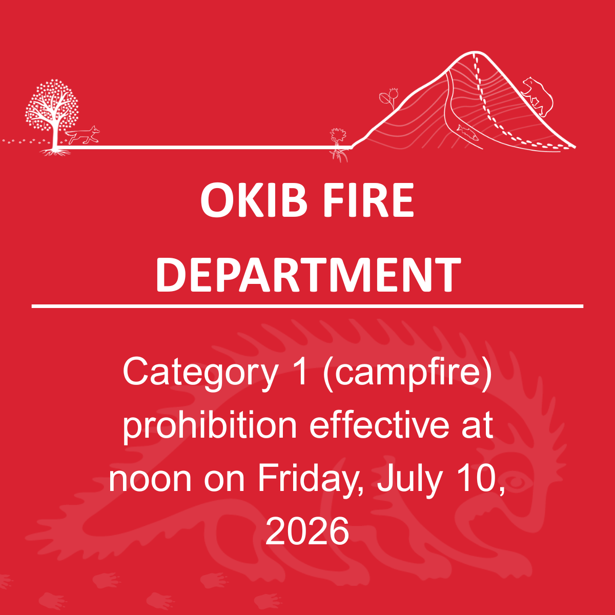 Fire Ban to go into effect for Kamloops Fire Centre (including OKIB Lands)