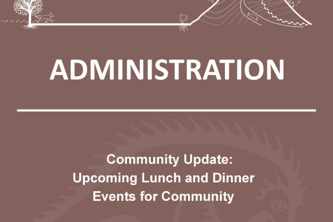 Community Update: Upcoming Community Dinners and Lunches