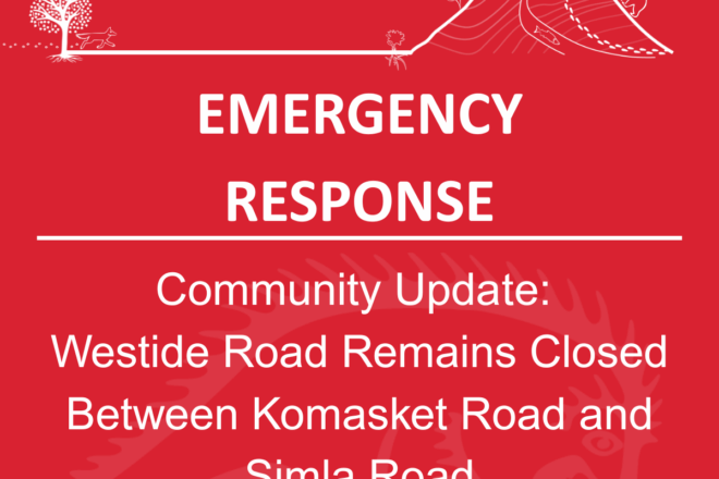 Community Update: Westside Road Remains Closed