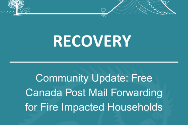 Community Update: Canada Post is Offering One Year of Free Mail Forwarding Service For Fire Impacted Households