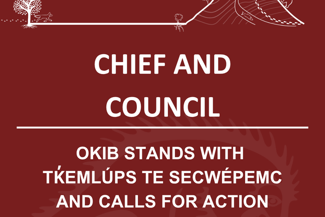 OKIB stands with Tk̓emlúps te Secwépemc and calls for action against hate