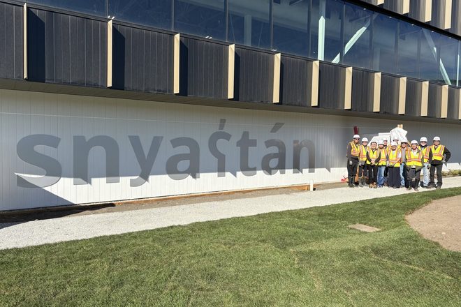 Learn how to pronounce snyaʕ̓tán (The nsyilxcən name for Vernon’s Active Living Centre)